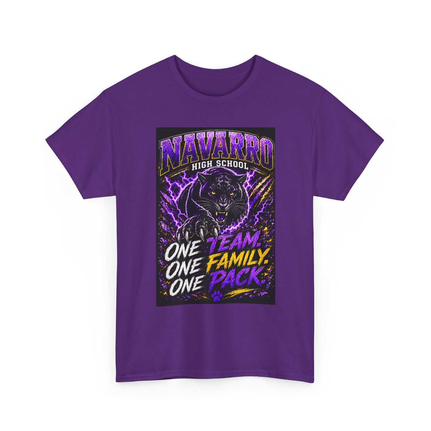 Navarro High School Panther T-Shirt — "One Team. One Family. One Pack." — School Spirit Tee