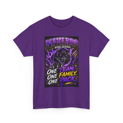 Navarro High School Panther T-Shirt — "One Team. One Family. One Pack." — School Spirit Tee
