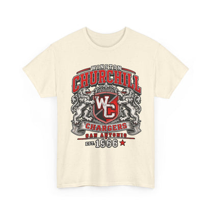 Churchill Chargers Vintage Crest T-Shirt — Winston Churchill 1966 School Spirit Tee