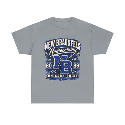 New Braunfels Homecoming 2026 T-Shirt — NB Unicorn Pride School Spirit Tee
