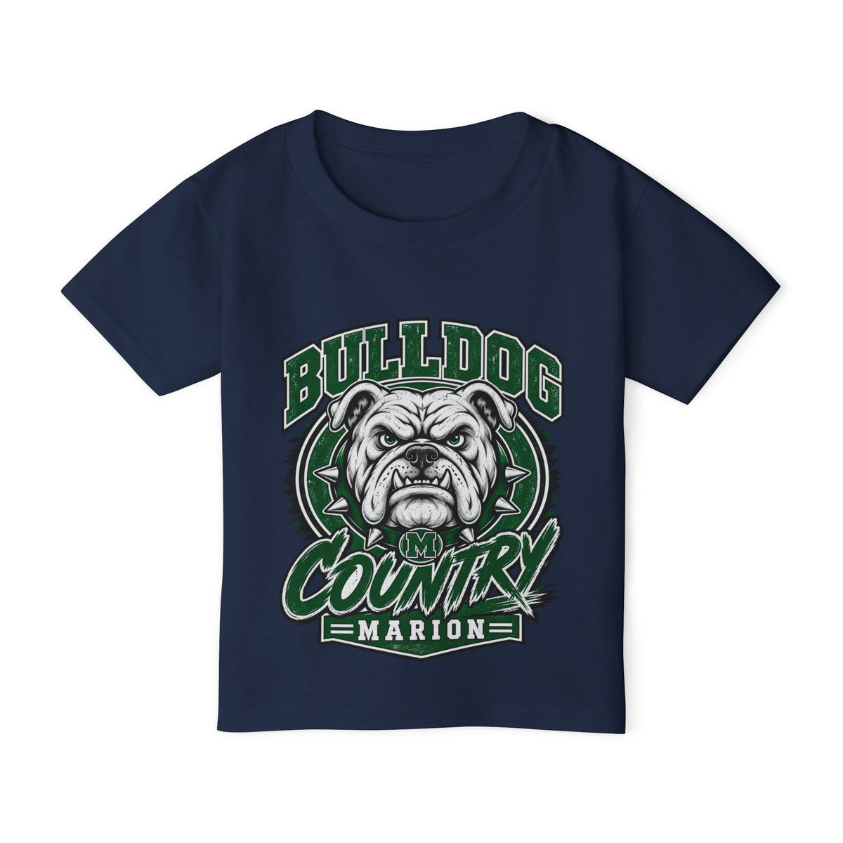 Bulldog Country Toddler T-Shirt — Marion Bulldogs Personalized Number (e.g., Jordan 74)