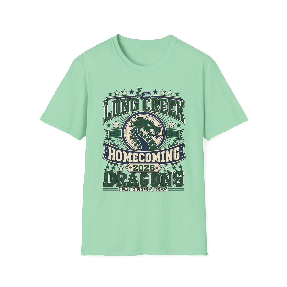 Long Creek Dragons Homecoming T-Shirt — School Spirit Tee (Est. 2020)