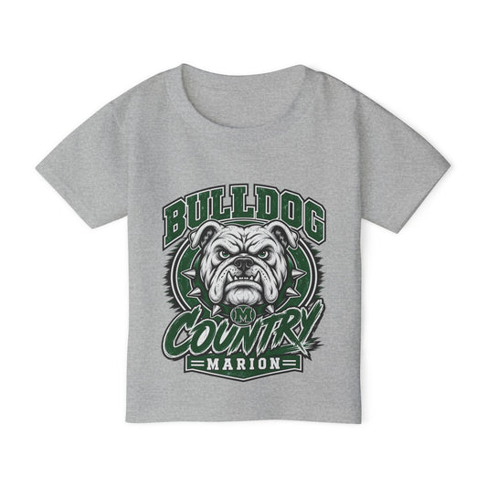 Bulldog Country Toddler T-Shirt — Marion Bulldogs Personalized Number (e.g., Jordan 74)