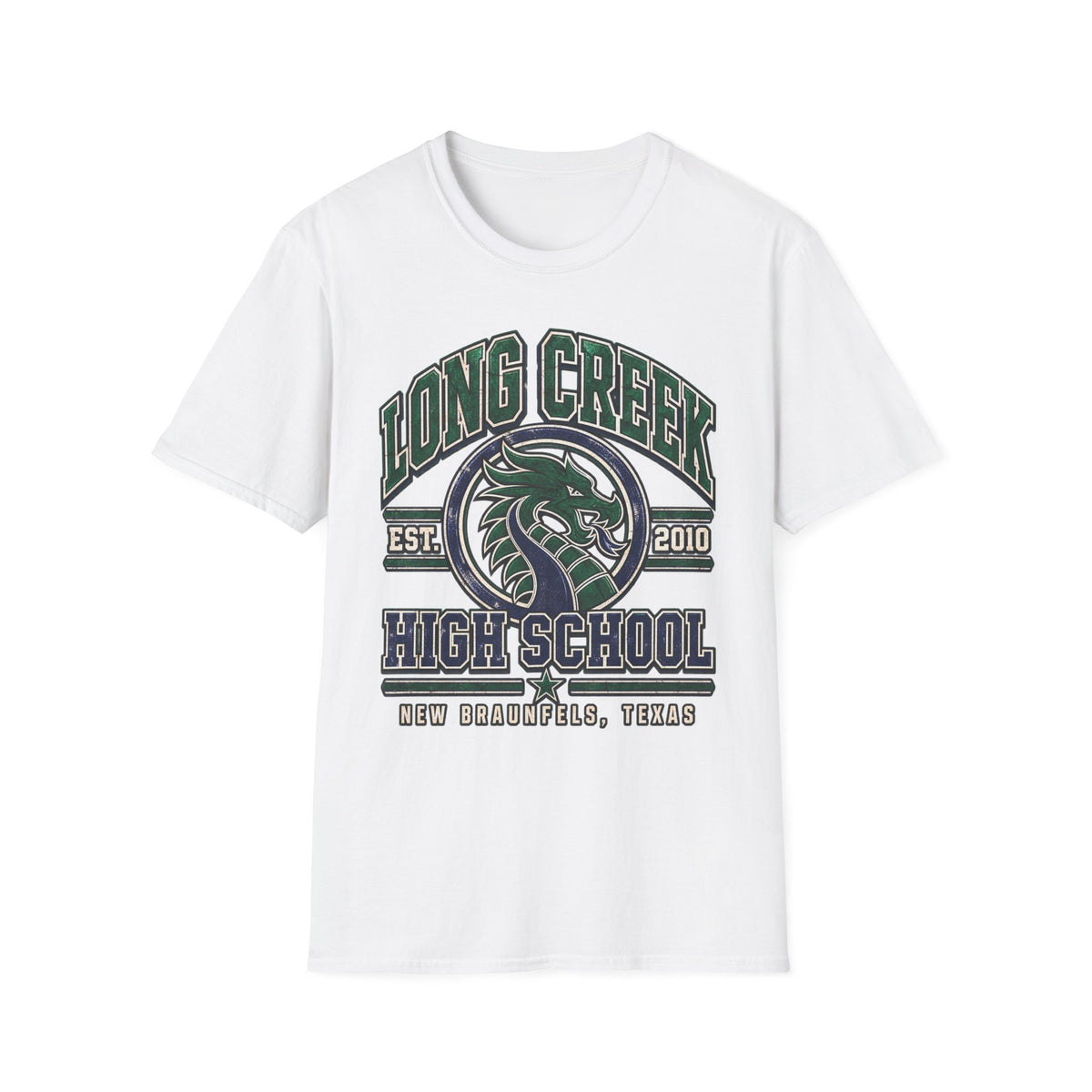 Long Creek High School Mascot T-Shirt — School Spirit Dragon Tee (Established 2010)