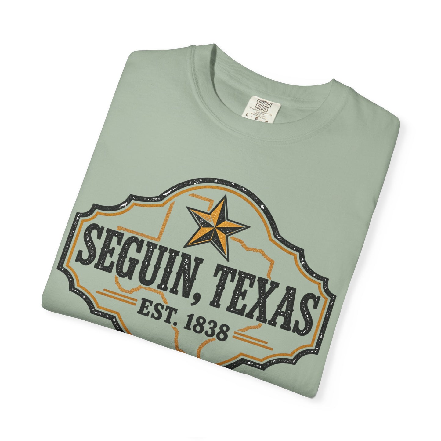 Seguin, Texas Vintage Badge T-Shirt — Est. 1838 Cotton Tee