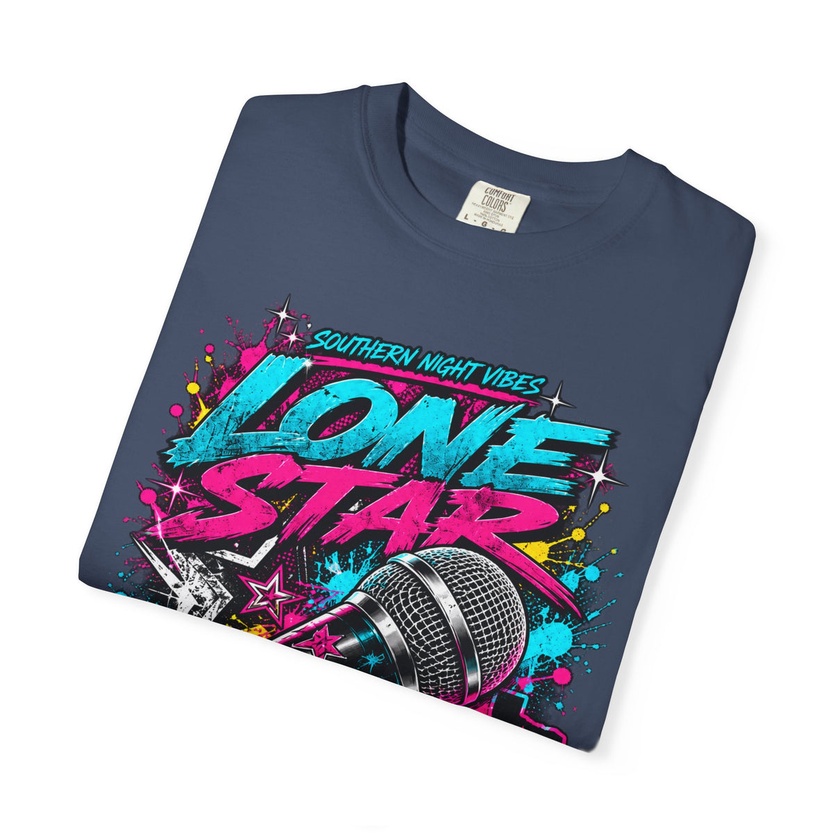Lone Star Flow Microphone T-Shirt — Gonzales, Texas Retro Rap Tee