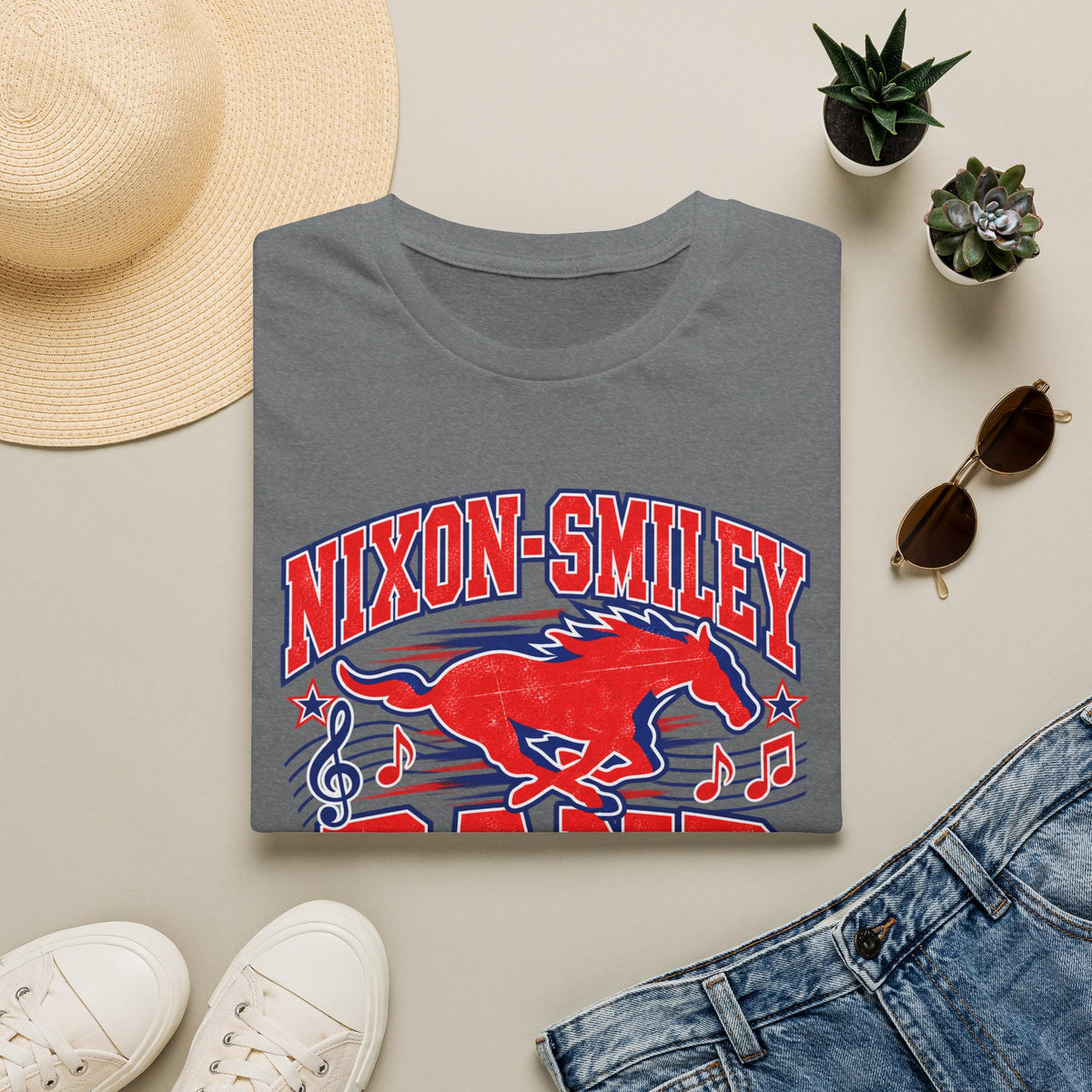 Mustangs Band Mom T-Shirt — Nixon-Smiley Band Support Tee