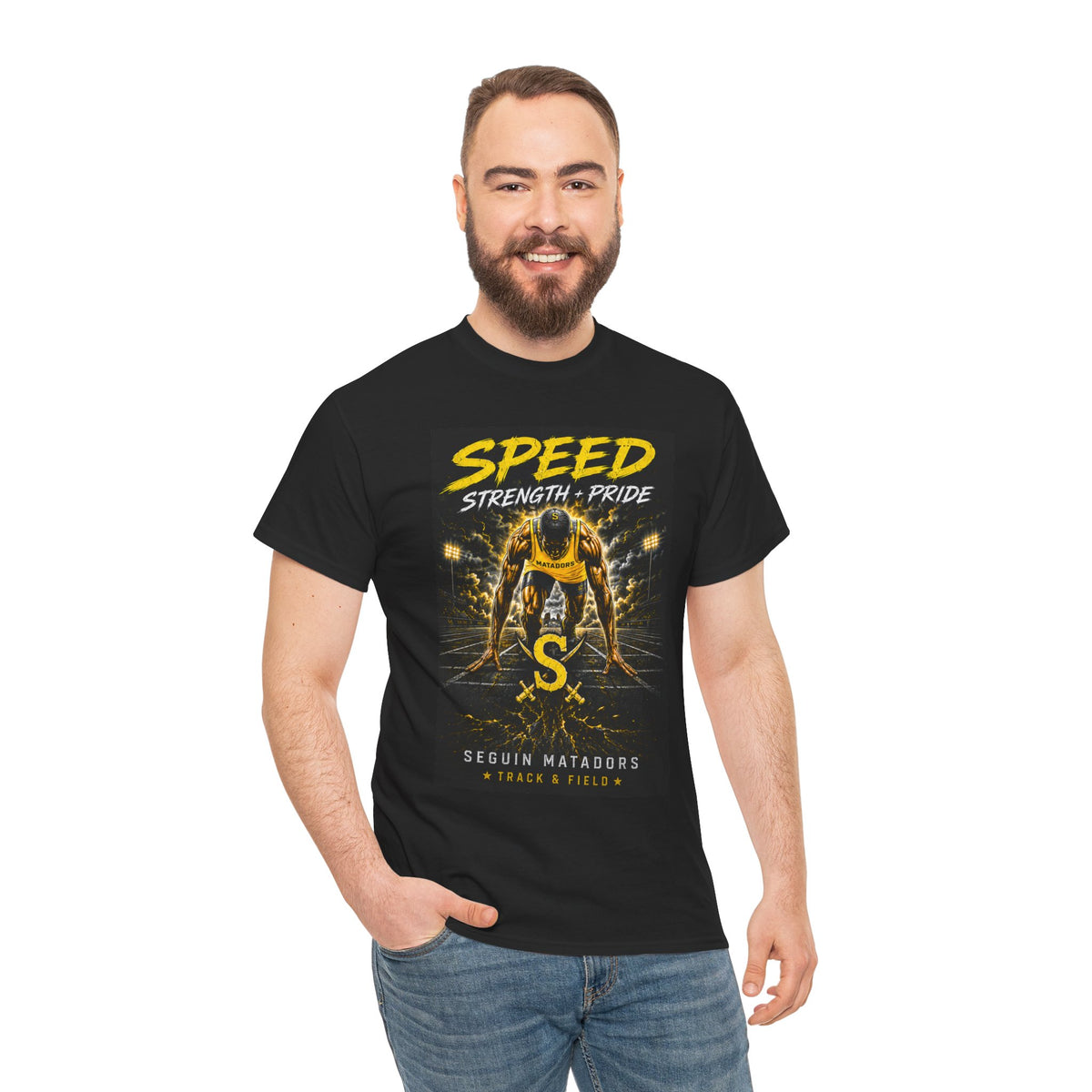 Speed Strength Pride Tee — Seguin Matadors Football Graphic T-Shirt