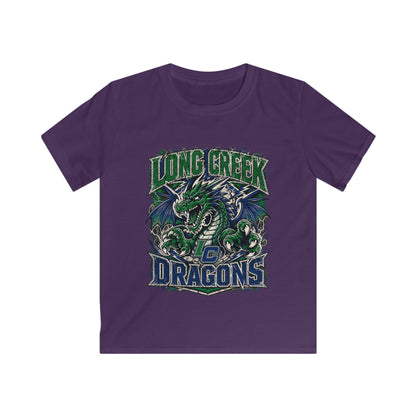 Long Creek Dragons Kids Tee — Green Fierce Dragon School Spirit Shirt