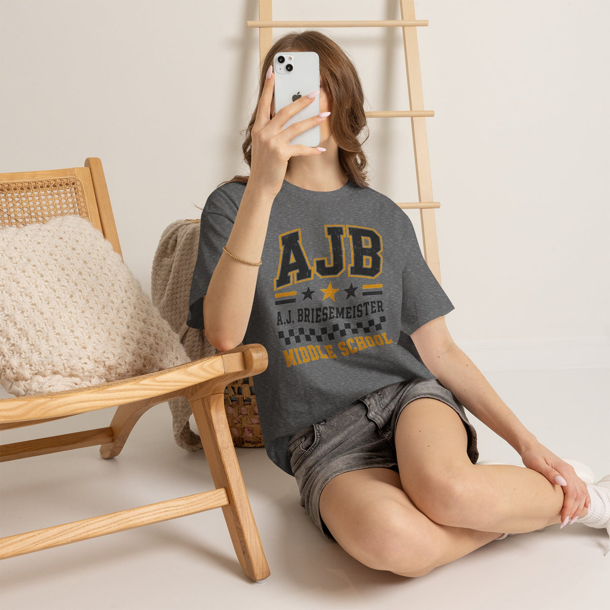 Middle School Custom Name Tee — AJB Briesemeister School Spirit Shirt