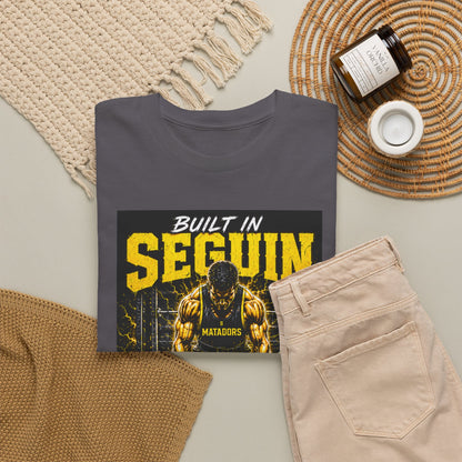 Seguin Powerlifting T-Shirt — "Built in Seguin" Matadors Gym Tee