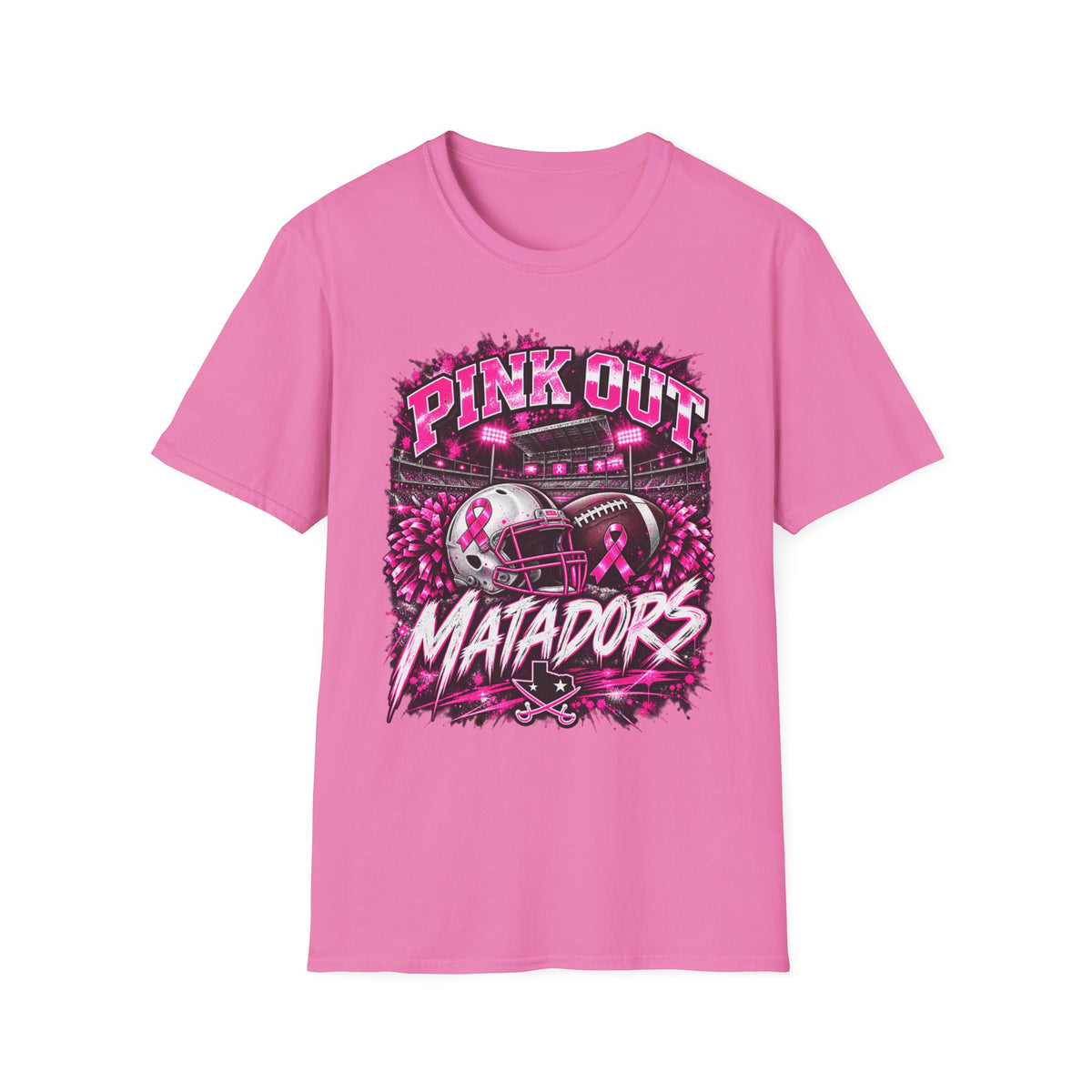 Pink Out Matadors Football T-Shirt — Breast Cancer Awareness Game Tee