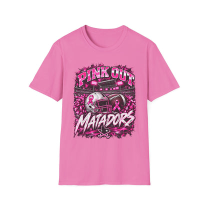 Pink Out Matadors Football T-Shirt — Breast Cancer Awareness Game Tee