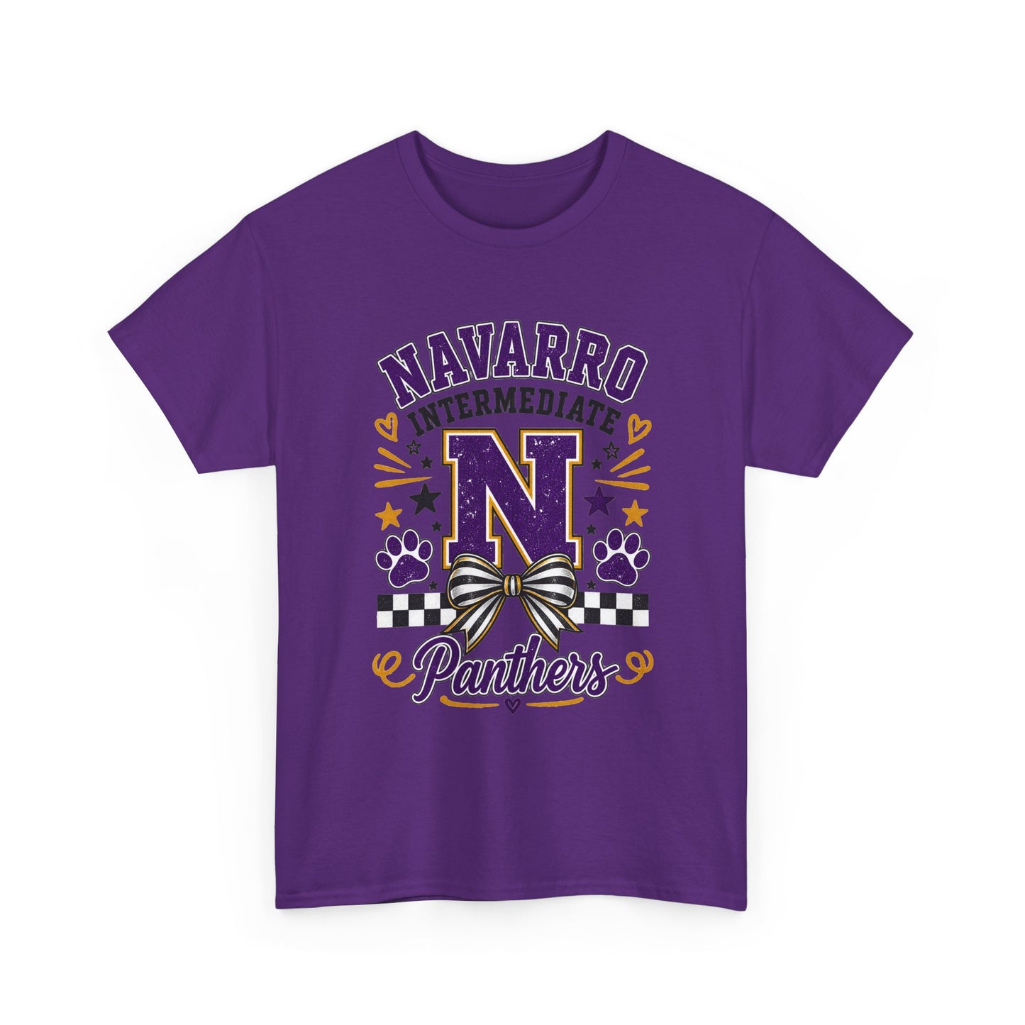 Navarro Intermediate Panthers T-Shirt — School Spirit Tee with 'N' Logo & Paw Prints