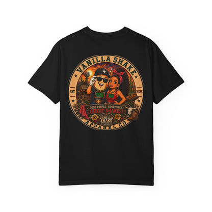 Mr. & Mrs. Shake Logo Unisex Garment-Dyed T-shirt