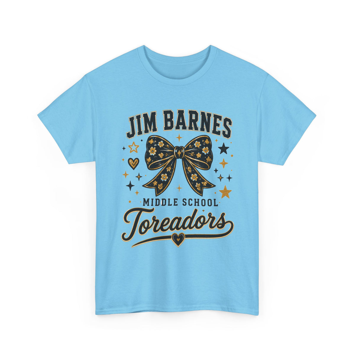 T-Shirt — Jim Barnes Middle School Toreadors Cheer Bow Design