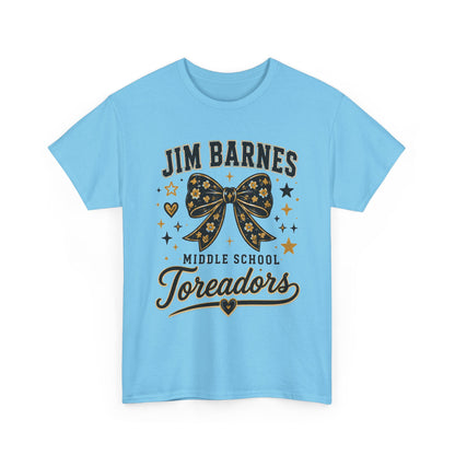 T-Shirt — Jim Barnes Middle School Toreadors Cheer Bow Design