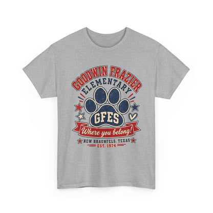 Goodwin Frazier Elementary GFES Paw Print T-Shirt — Where You Belong School Spirit Tee