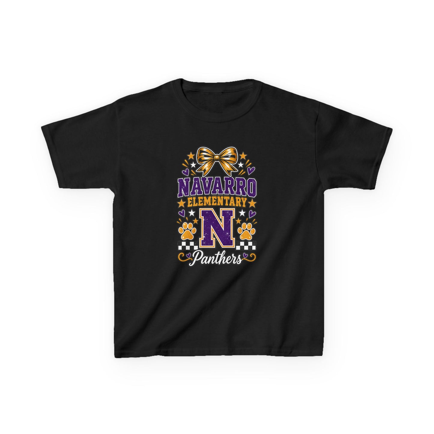 Kids Navarro Elementary Panthers T‑Shirt — Purple & Gold School Spirit Tee