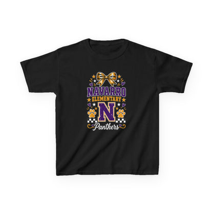 Kids Navarro Elementary Panthers T‑Shirt — Purple & Gold School Spirit Tee