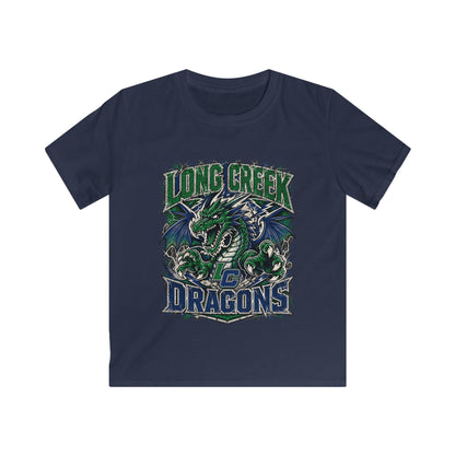Long Creek Dragons Kids Tee — Green Fierce Dragon School Spirit Shirt