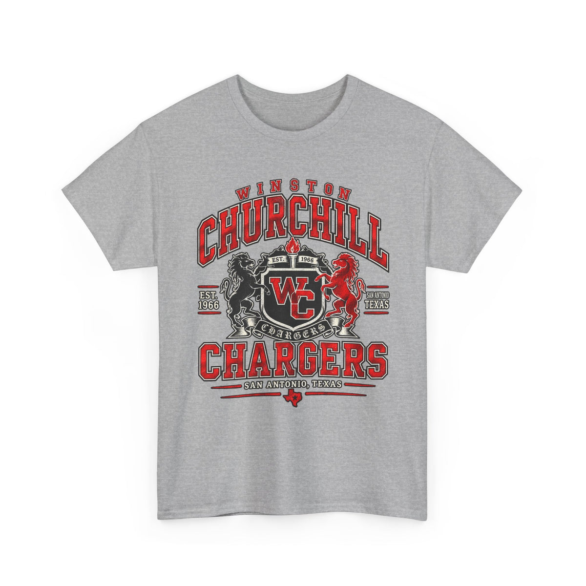Churchill Chargers School Spirit T-Shirt — WC Logo & Mascot Tee