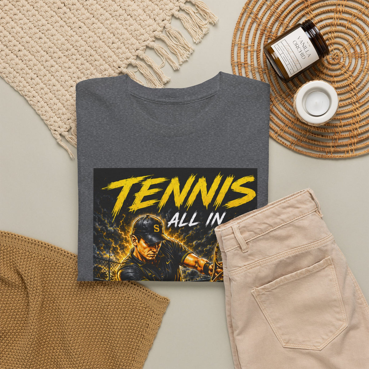 Tennis All In Graphic Tee — Vintage Tennis Player Poster Shirt