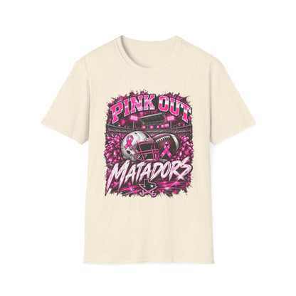 Pink Out Matadors Football T-Shirt — Breast Cancer Awareness Game Tee