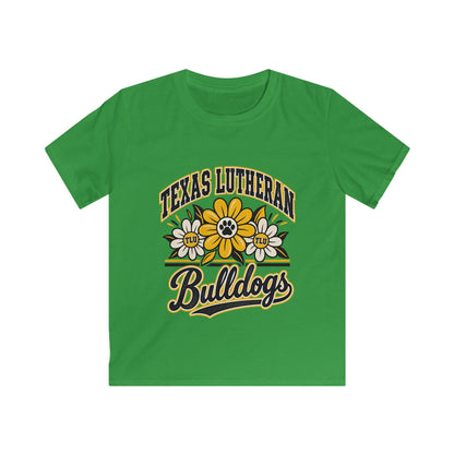 Texas Lutheran Bulldogs Kids T-Shirt — Floral Mascot Youth Tee
