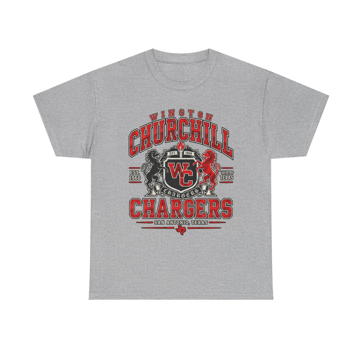 Churchill Chargers School Spirit T-Shirt — WC Logo & Mascot Tee