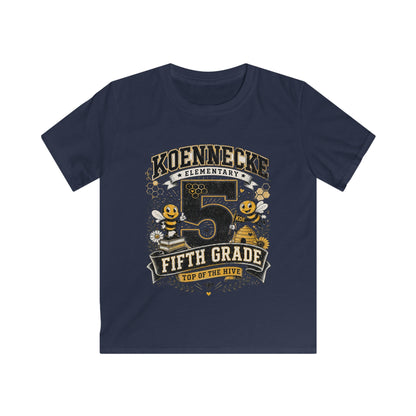 Fifth Grade Kids Tee - 'Koennecke Elementary Top of the Hive' School Spirit Shirt