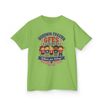 Kids T‑Shirt — "Goodwin Frazier G FES Elementary: Where You Belong" School Pride Tee