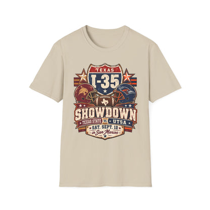I-35 Texas Showdown Football T-Shirt – Texas State vs UTSA Game Day Tee
