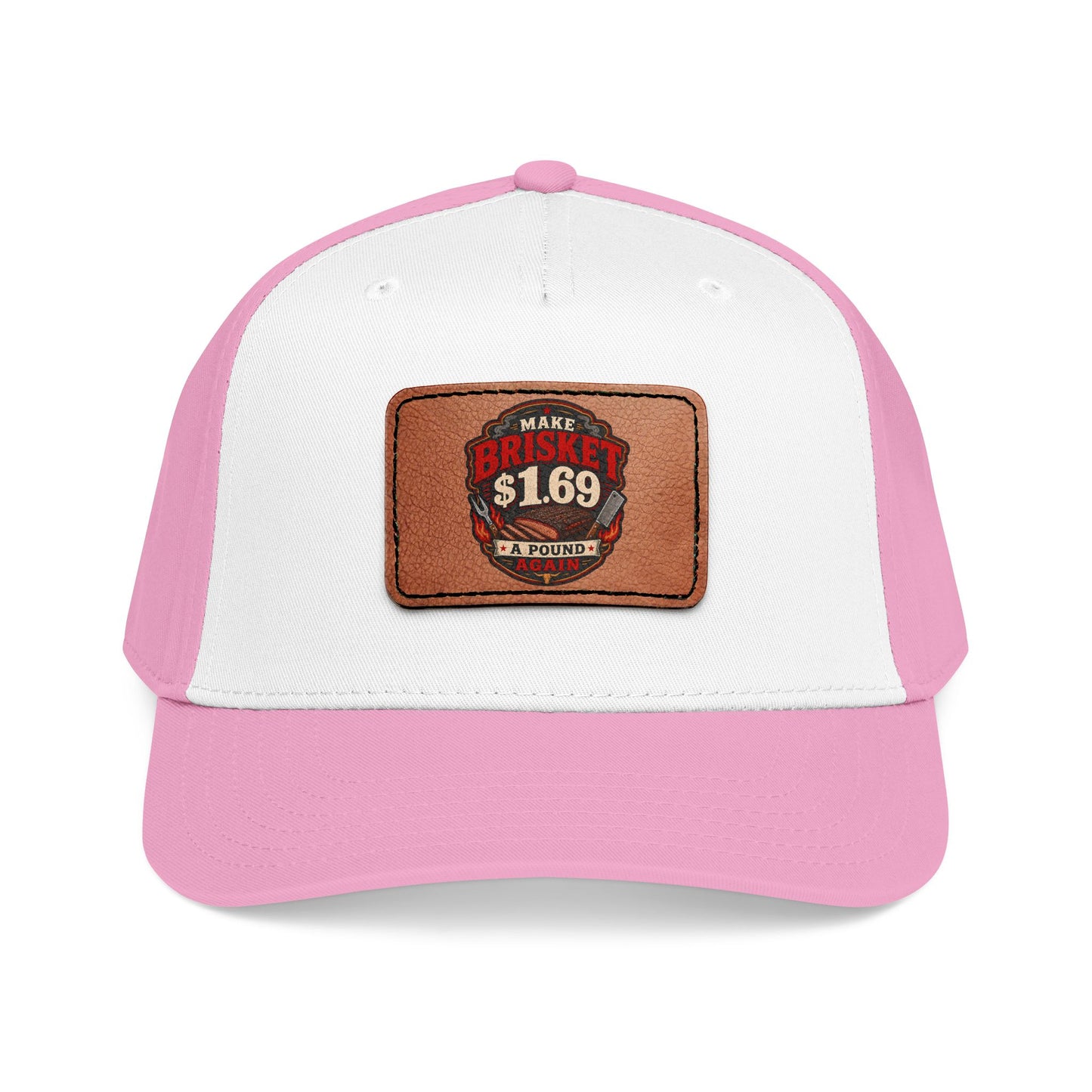 VSA Brisket Mid Profile Baseball Cap with Leather Patch (Rectangle)