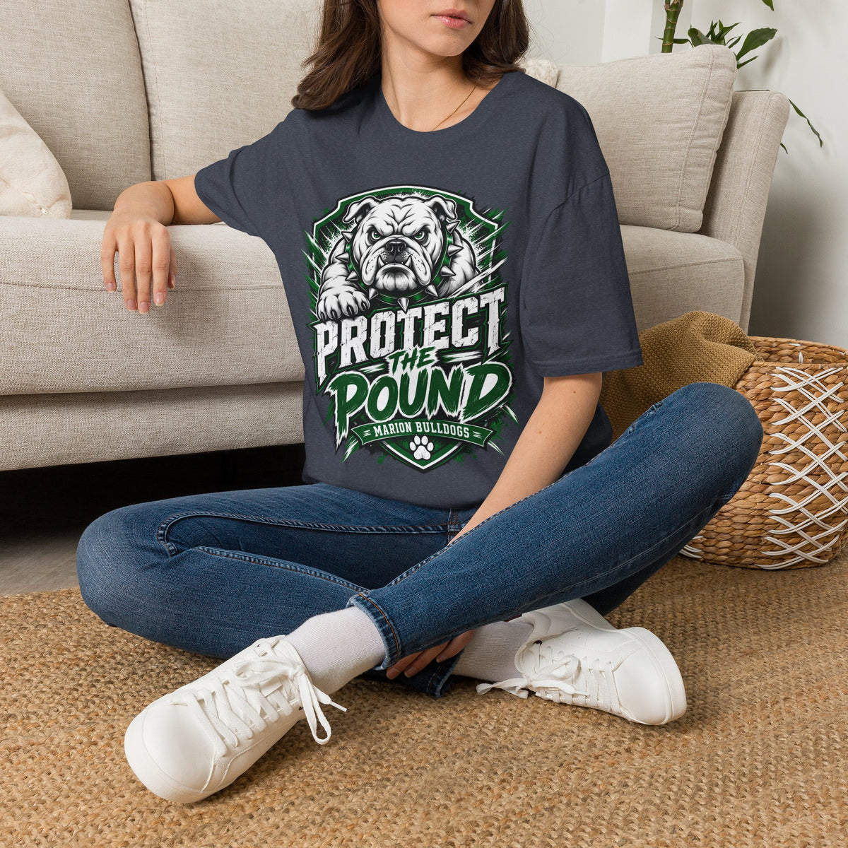 Protect the Pound Bulldog T-Shirt — Fierce Mascot Tee for Fans & Players
