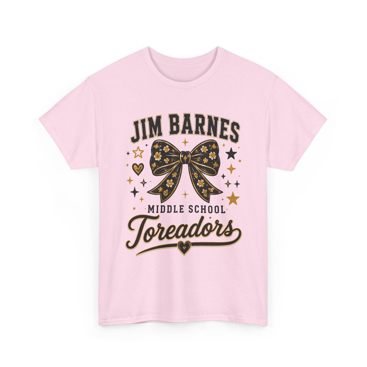 T-Shirt — Jim Barnes Middle School Toreadors Cheer Bow Design