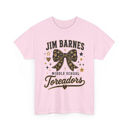 T-Shirt — Jim Barnes Middle School Toreadors Cheer Bow Design