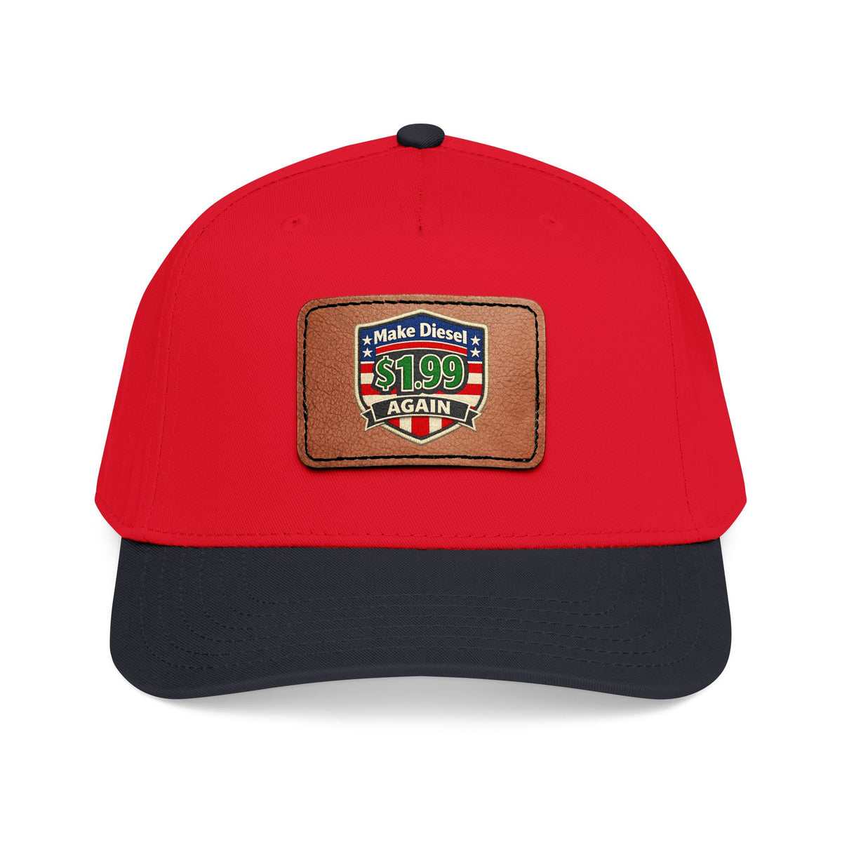 Diesel Mid Profile Baseball Cap with Leather Patch (Rectangle)
