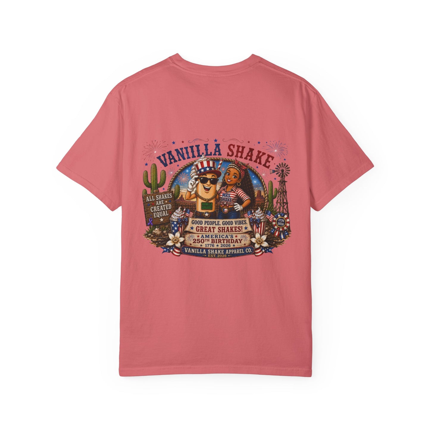 Mr. & Mrs. Shake 4th of July Unisex Garment-Dyed T-shirt