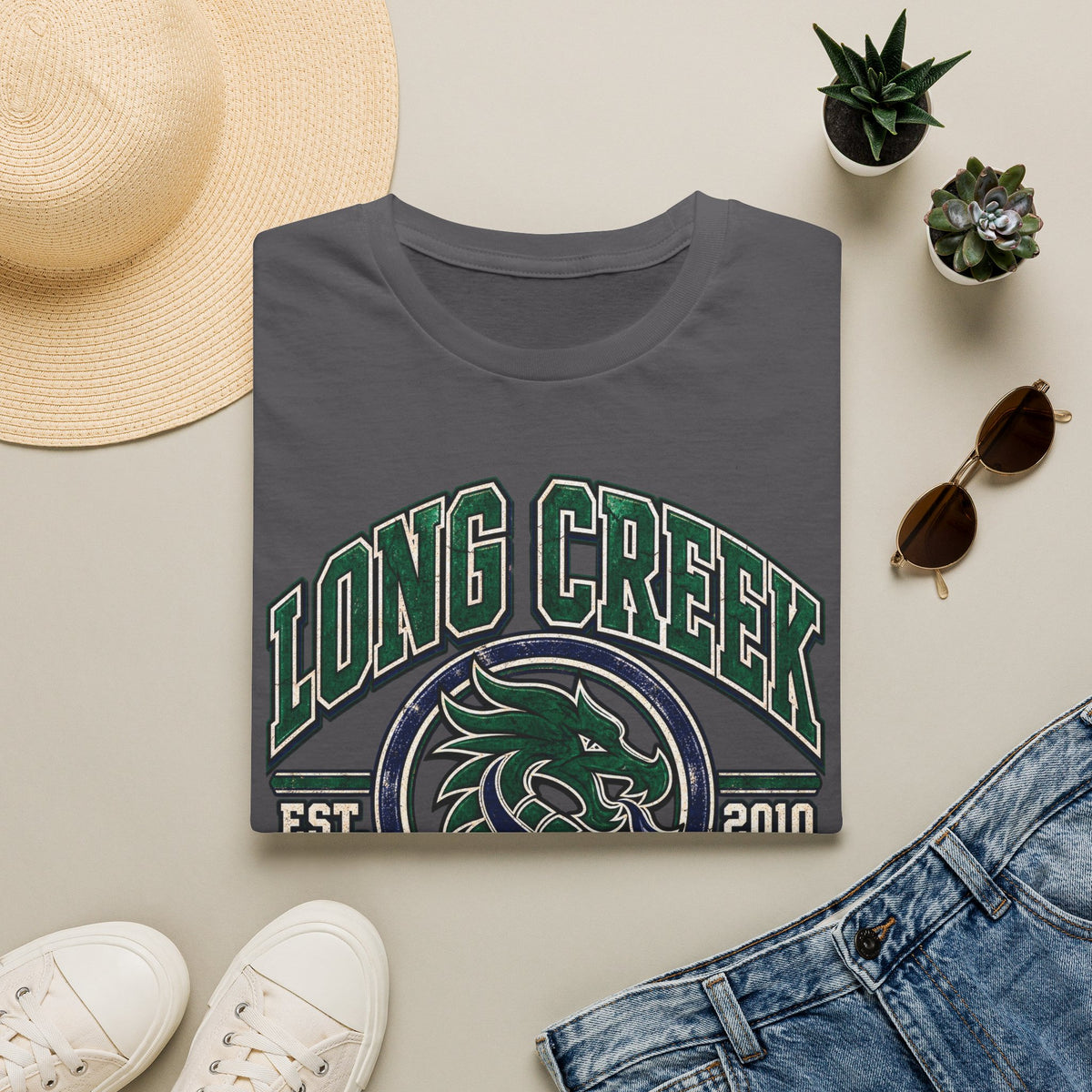 Long Creek High School Mascot T-Shirt — School Spirit Dragon Tee (Established 2010)