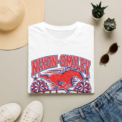 Nixon-Smiley Mustangs Cheer Dad T-Shirt — School Spirit Fan Tee