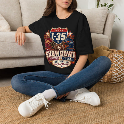 I-35 Texas Showdown Football T-Shirt – Texas State vs UTSA Game Day Tee