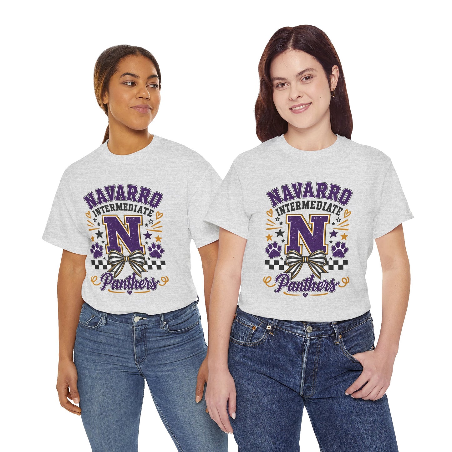 Navarro Intermediate Panthers T-Shirt — School Spirit Tee with 'N' Logo & Paw Prints
