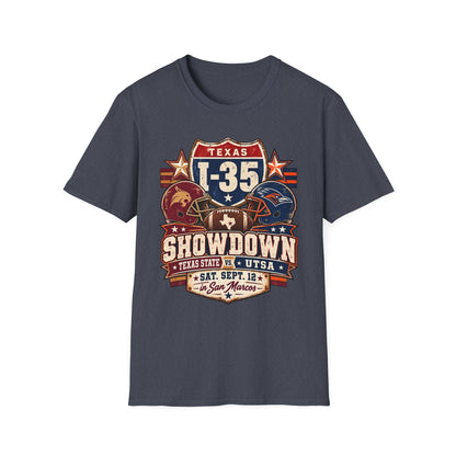 I-35 Texas Showdown Football T-Shirt – Texas State vs UTSA Game Day Tee