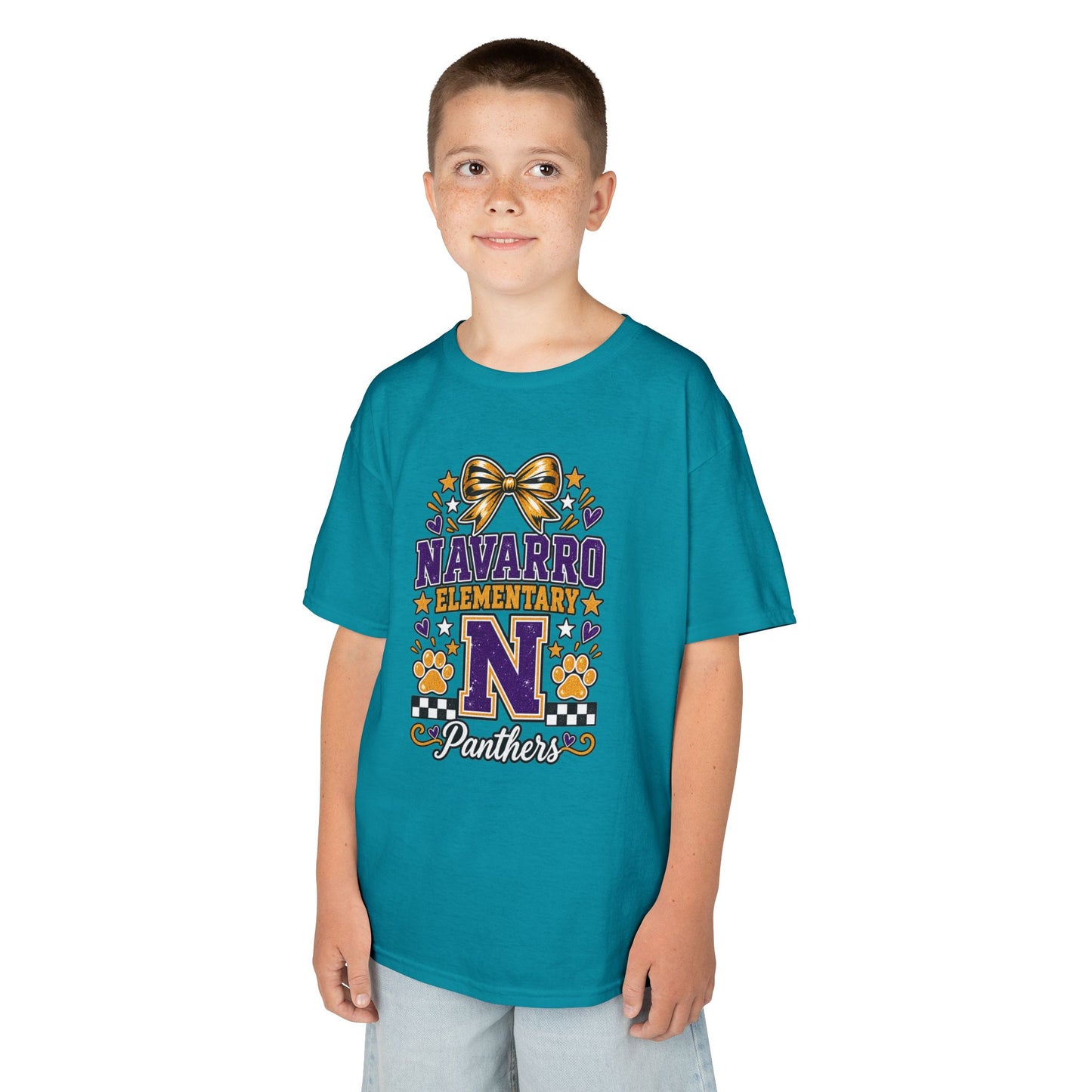 Kids Navarro Elementary Panthers T‑Shirt — Purple & Gold School Spirit Tee