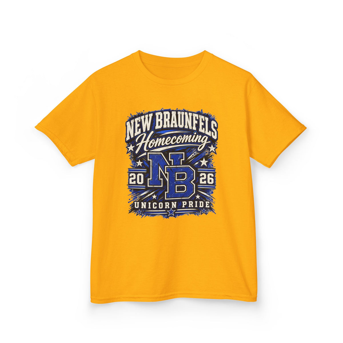 New Braunfels Homecoming 2026 Kids T‑Shirt — NB Unicorn Pride School Spirit Tee