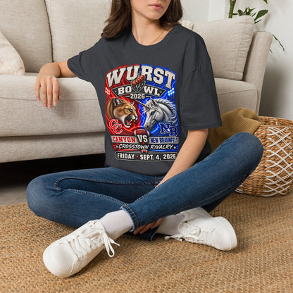 Wurst Bowl 2026 T‑Shirt — Rivalry Game Day Tee (Sausage vs. Unicorn)