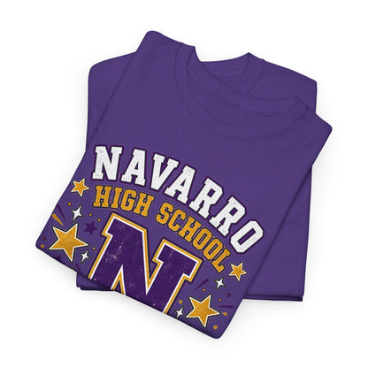 Navarro Panthers High School Tee — 'N' Leopard Ribbon Paw Print Design
