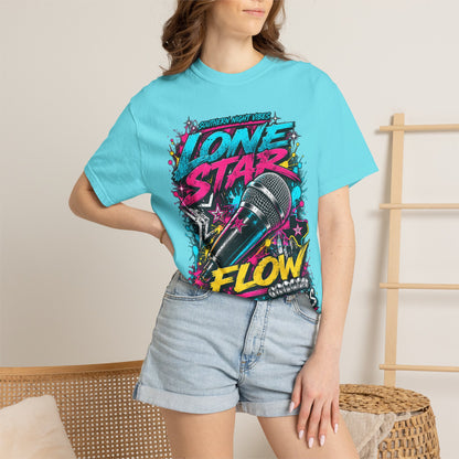 Lone Star Flow Microphone T-Shirt — Gonzales, Texas Retro Rap Tee