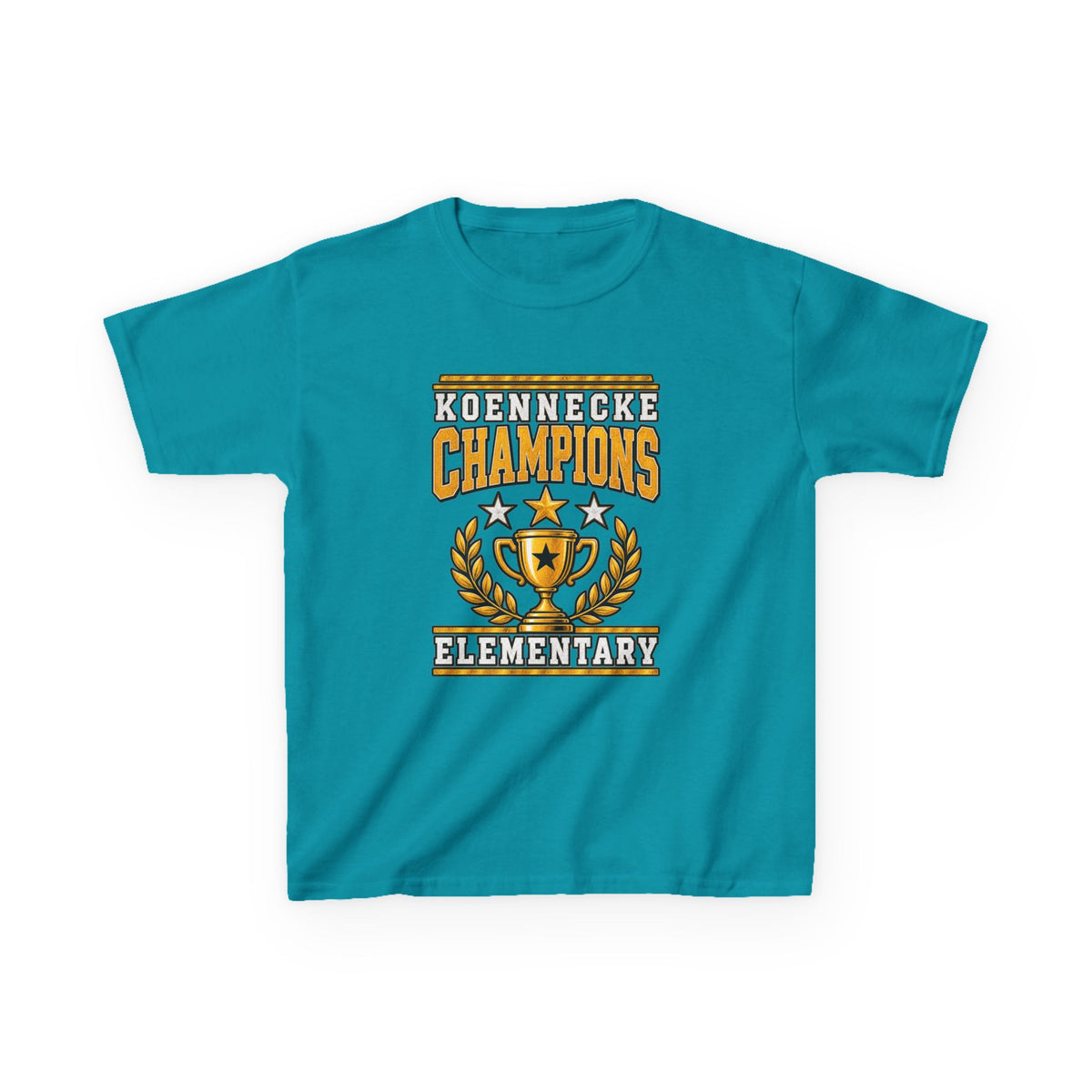 Koennecke Champions Elementary Kids T-Shirt — School Spirit Trophy Design